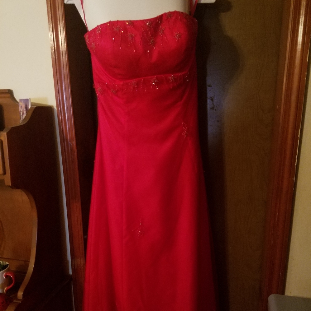 90s-2000s Full-Length Strapless Prom Dress Size 12
